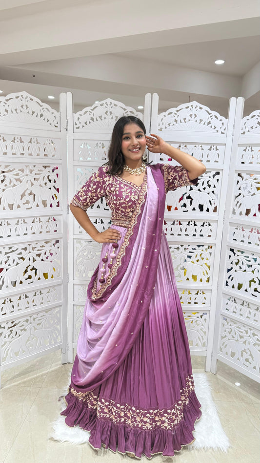 Lehenga Sequence jardoshi Threadwork