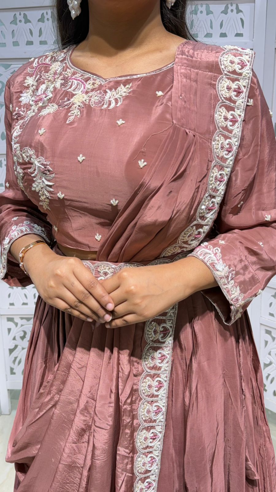 Crop top lehenga with duppata