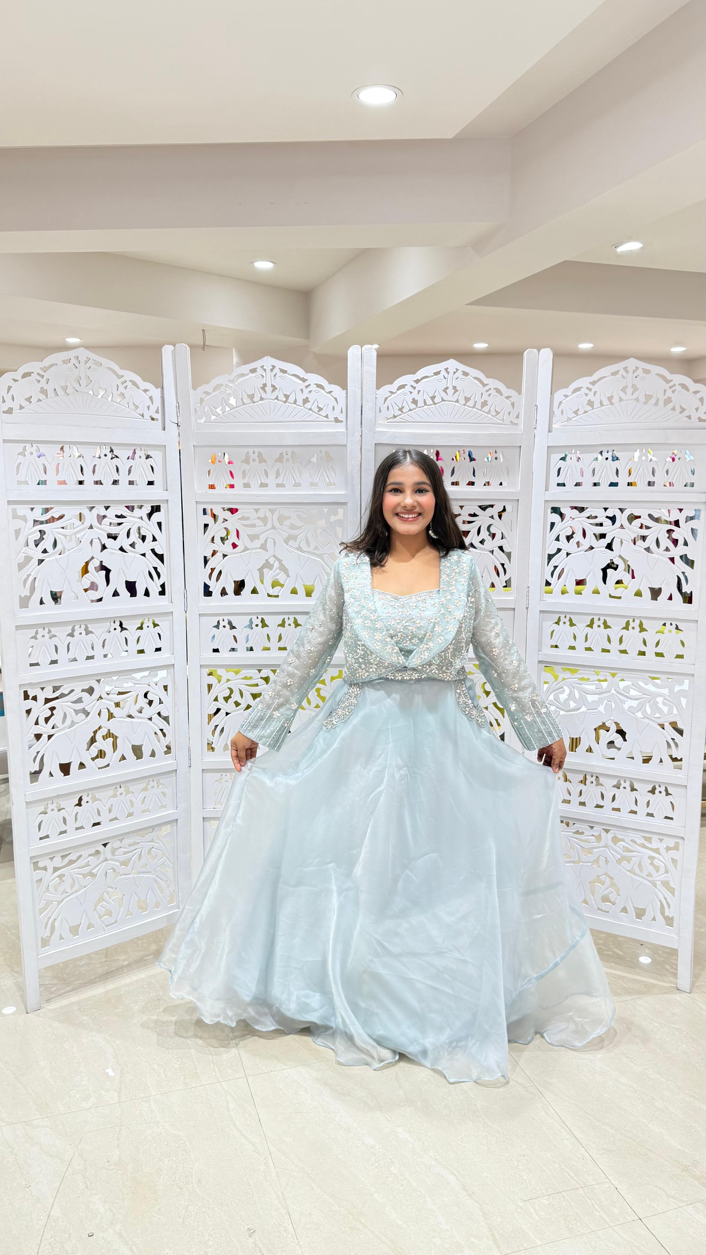 Crop top skirt Kathdaana Motiwork sequence