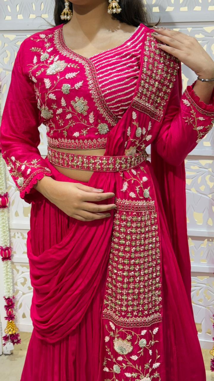 Drape lehenga