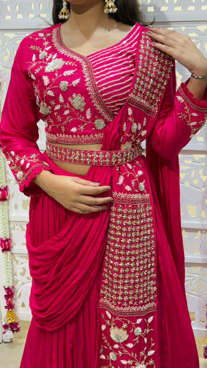 Drape lehenga