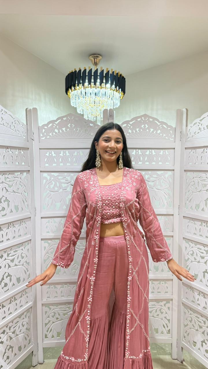 Sharara corp Top with Jacket