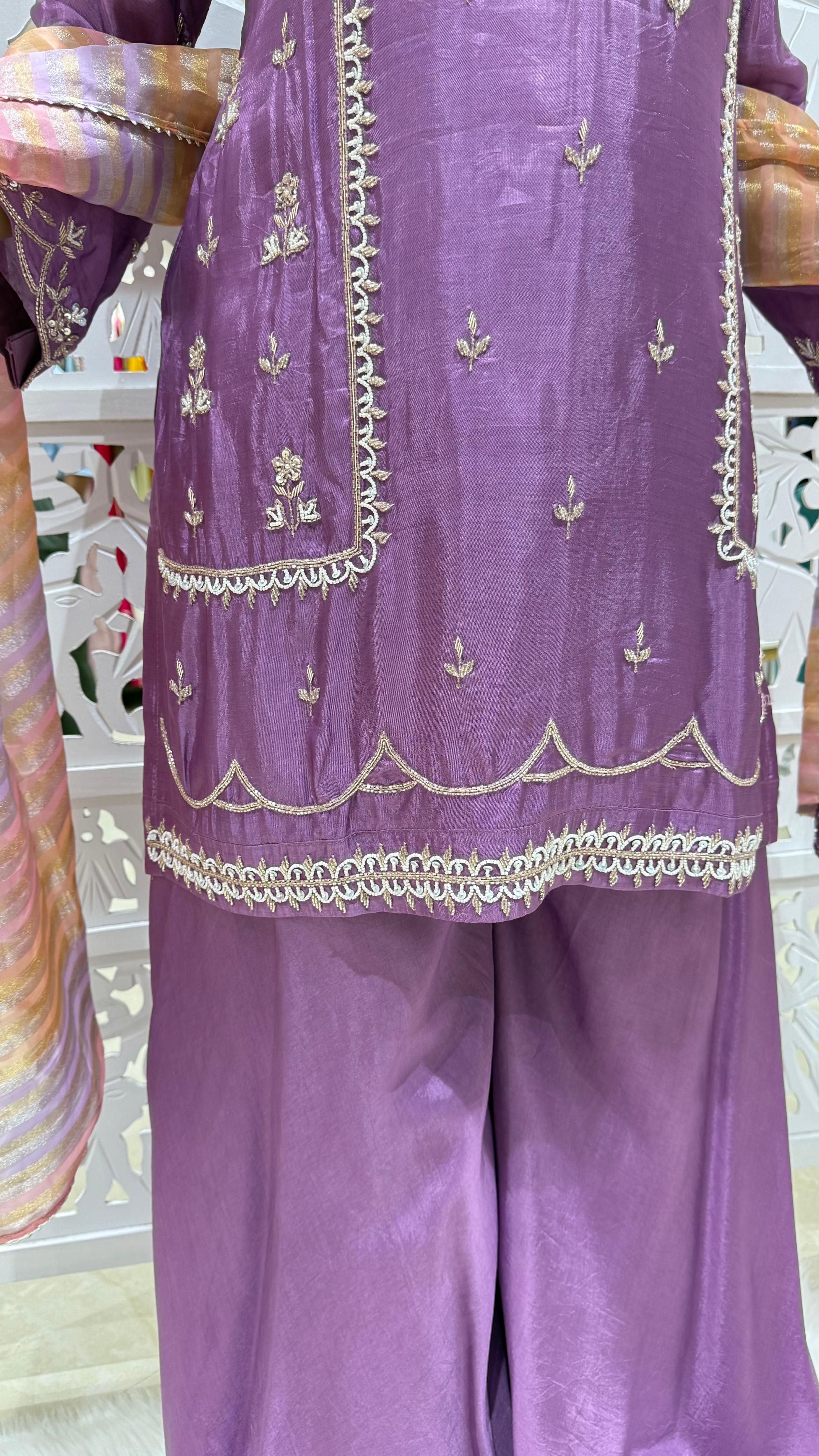 Three piece kurti plazo dupatta