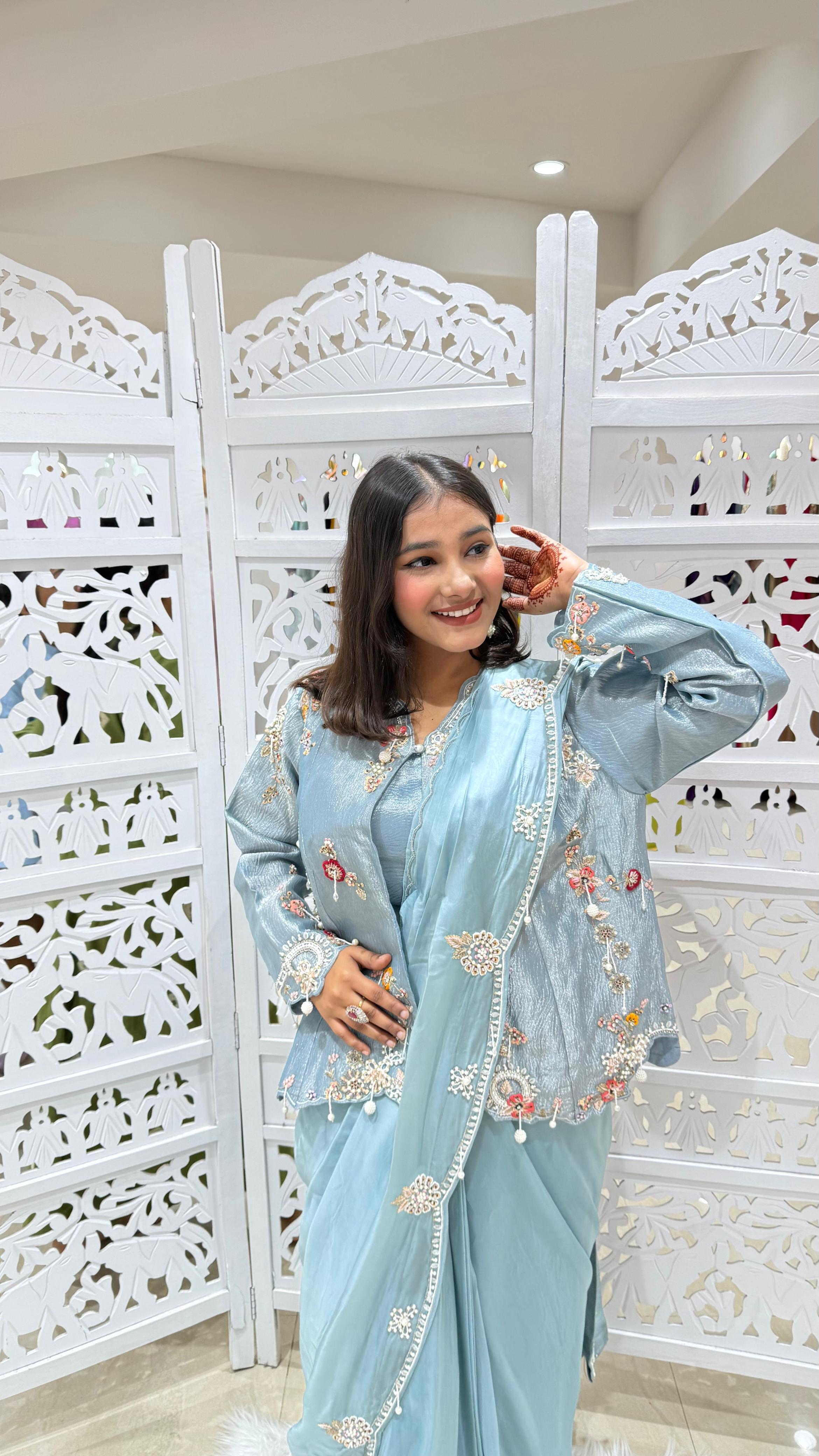 Drape saree Kathdaana jardoshi