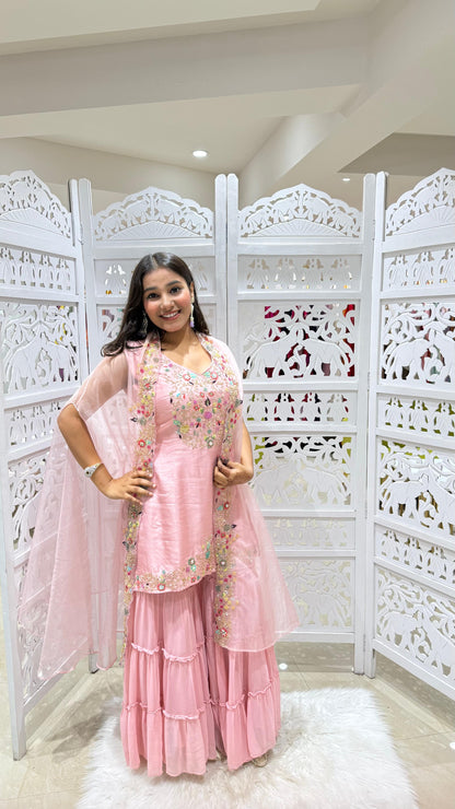 Kurti sharara with shurg
