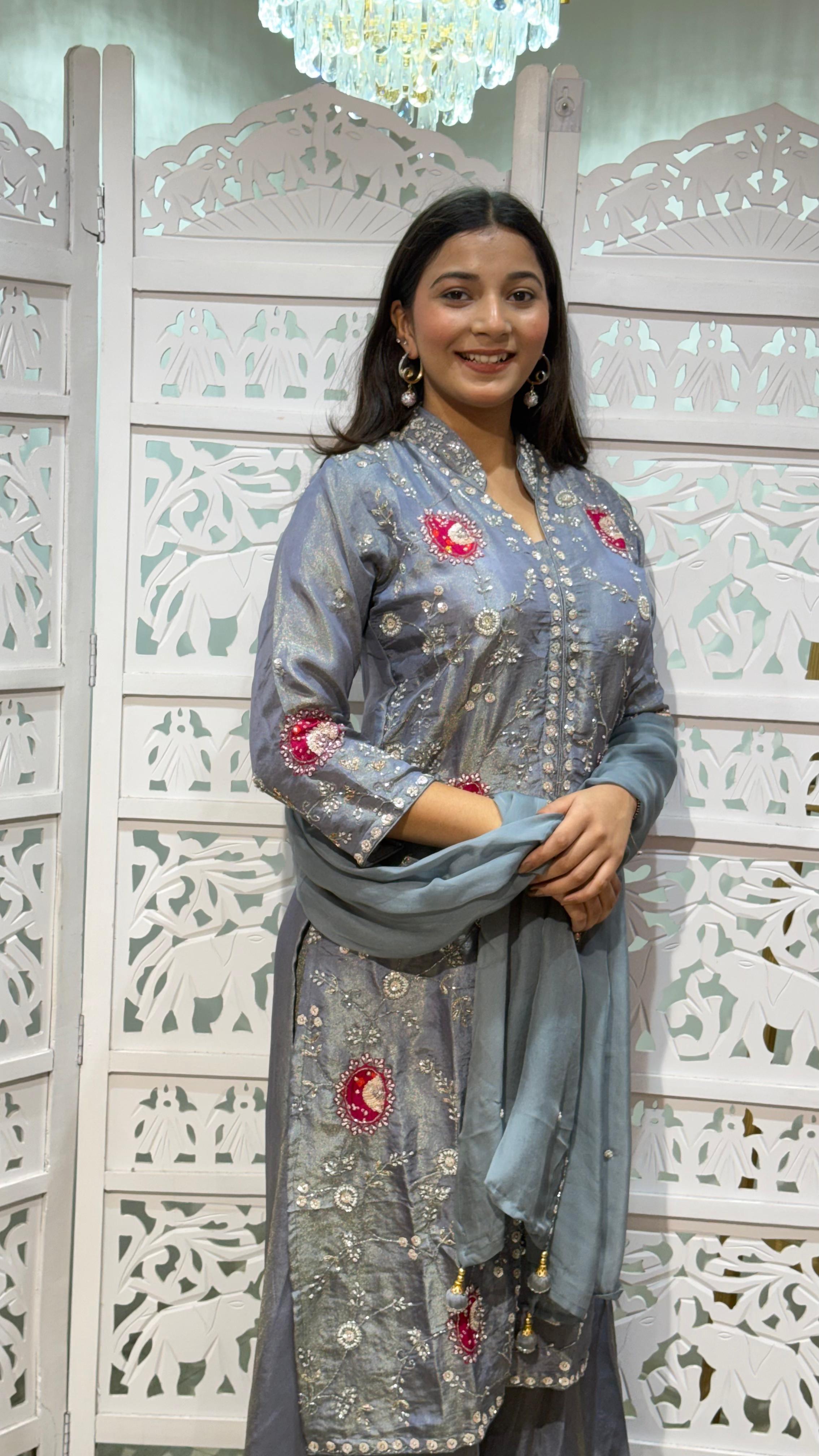 Kurti plazo with dupatta