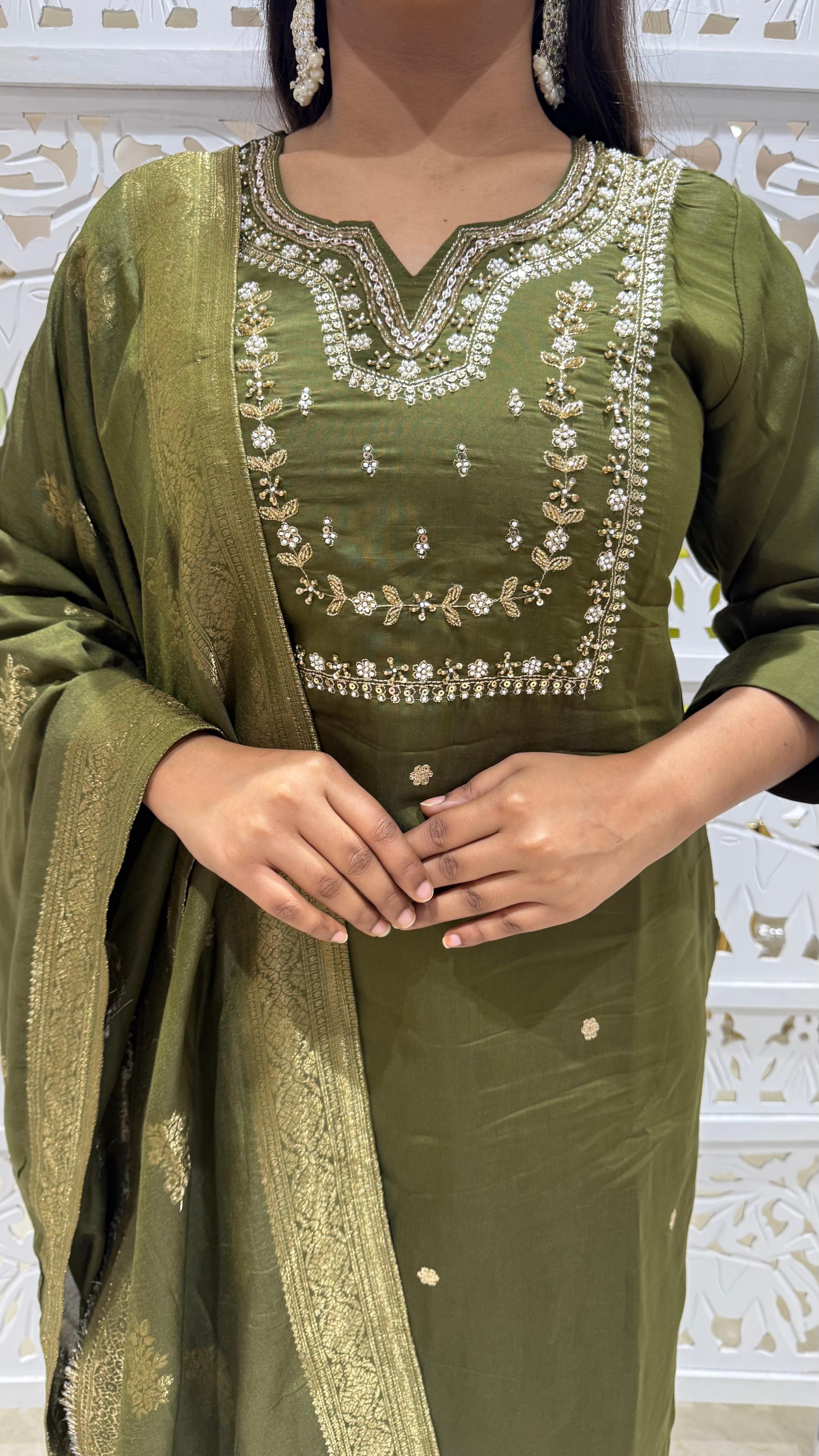 Three piece kurti pant with dupatta