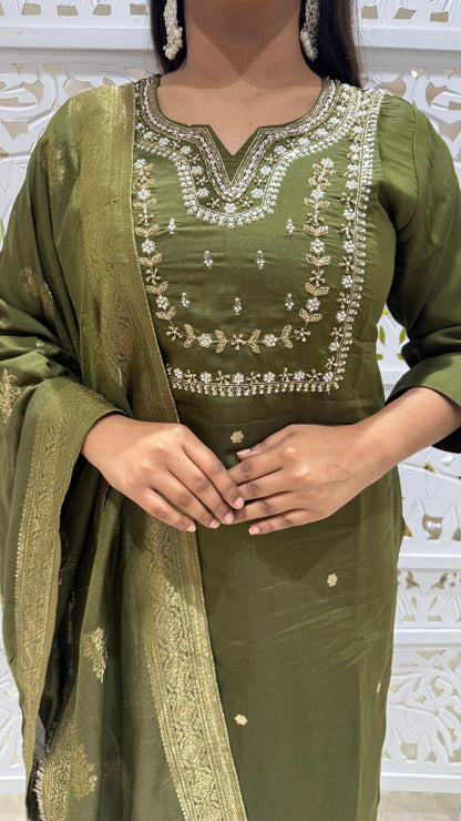Three piece kurti pant with dupatta