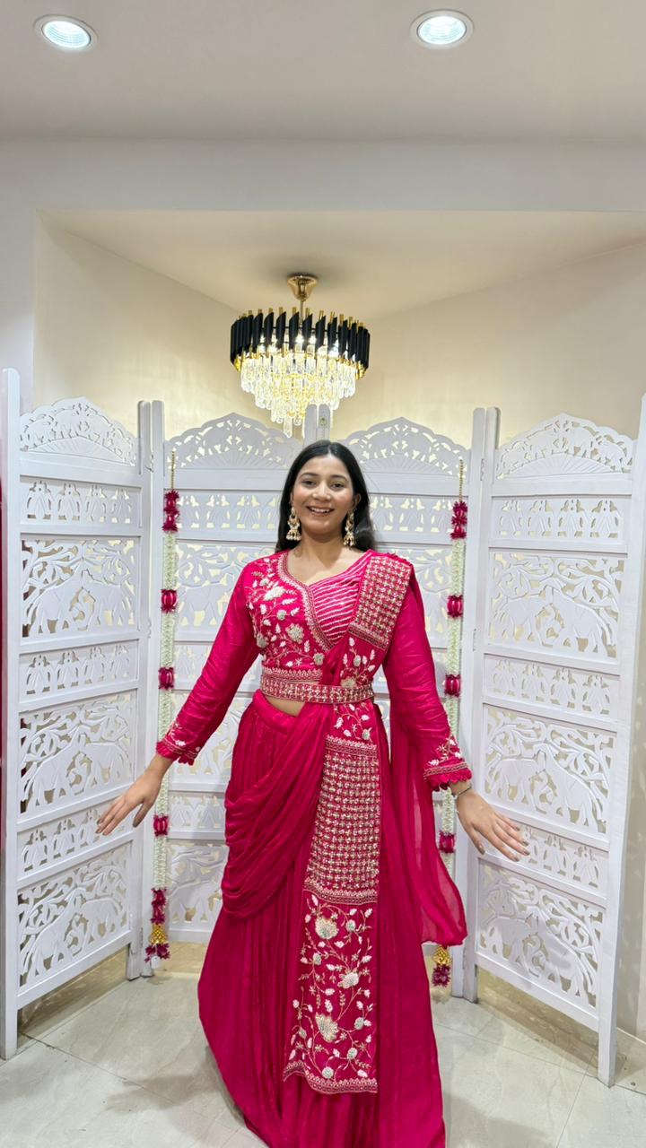 Drape lehenga
