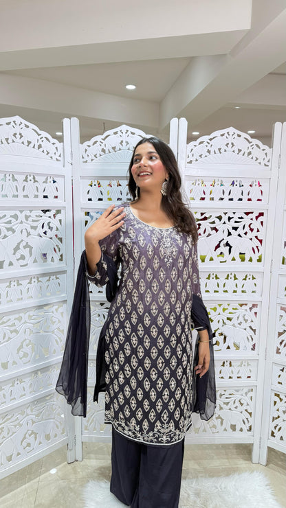 Kurti plazo with dupatta