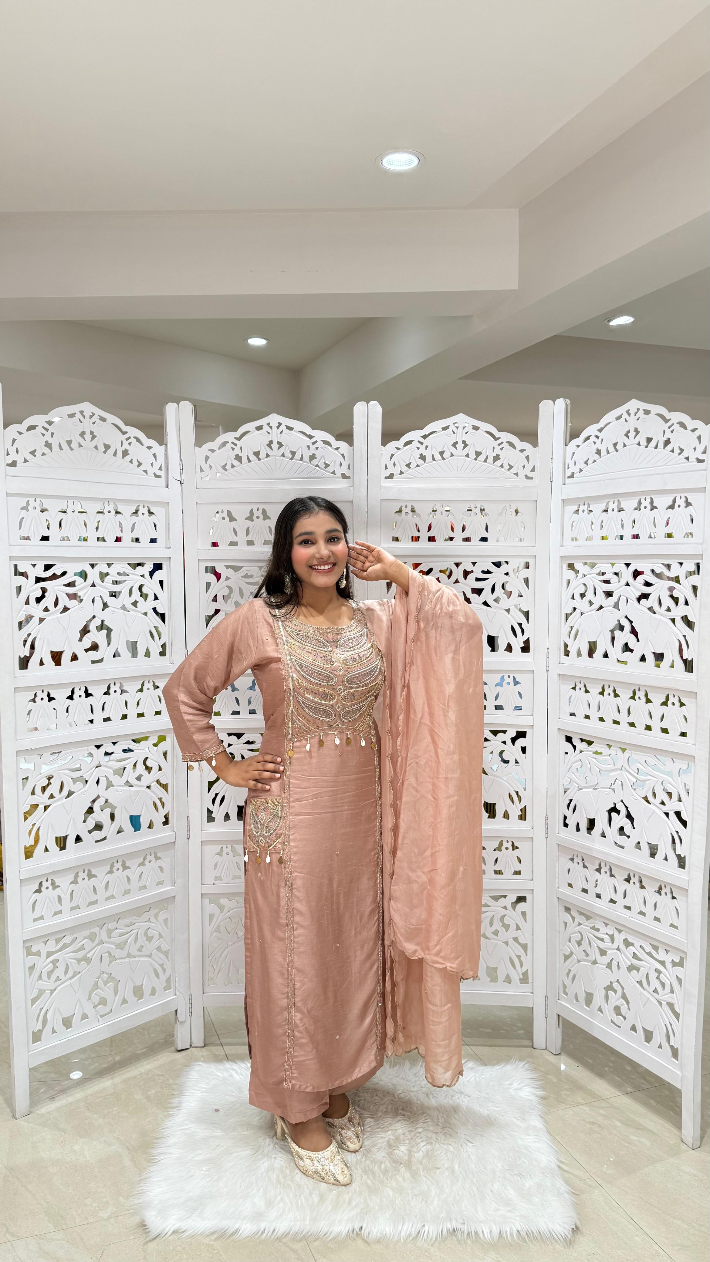 Pockets kurti with pant and Duppatta