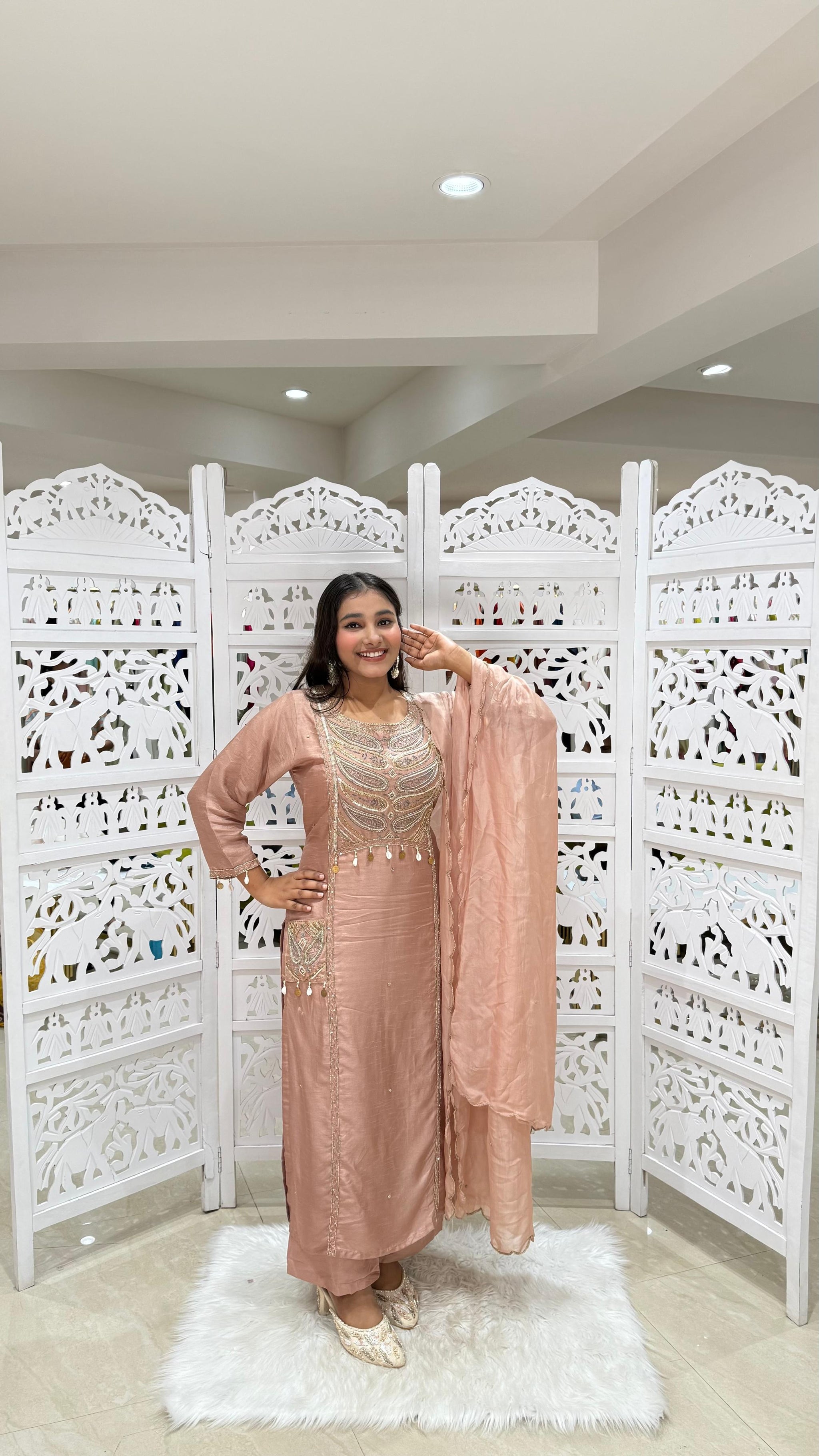 Pockets kurti with pant and Duppatta