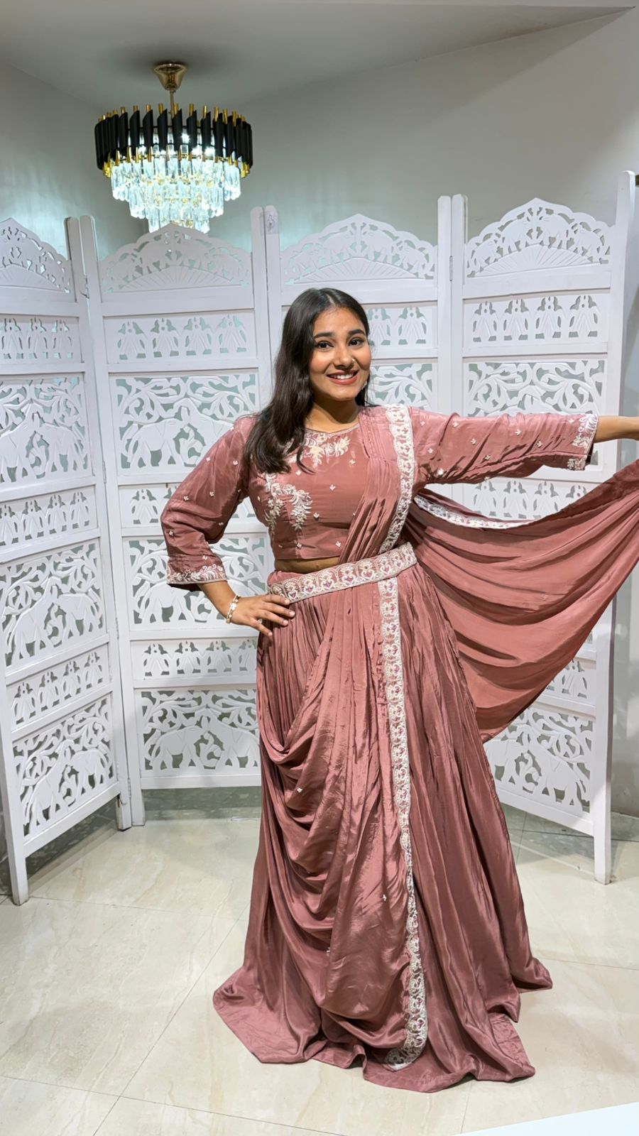 Crop top lehenga with duppata