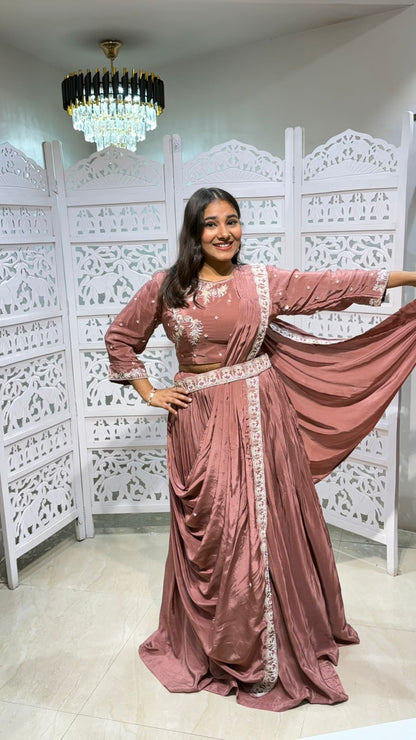 Crop top lehenga with duppata