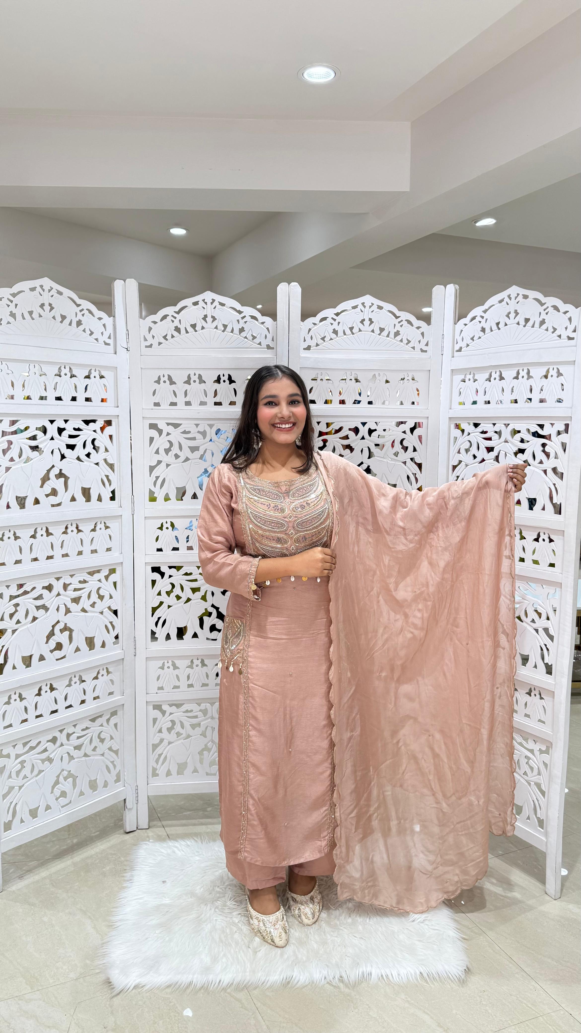 Pockets kurti with pant and Duppatta