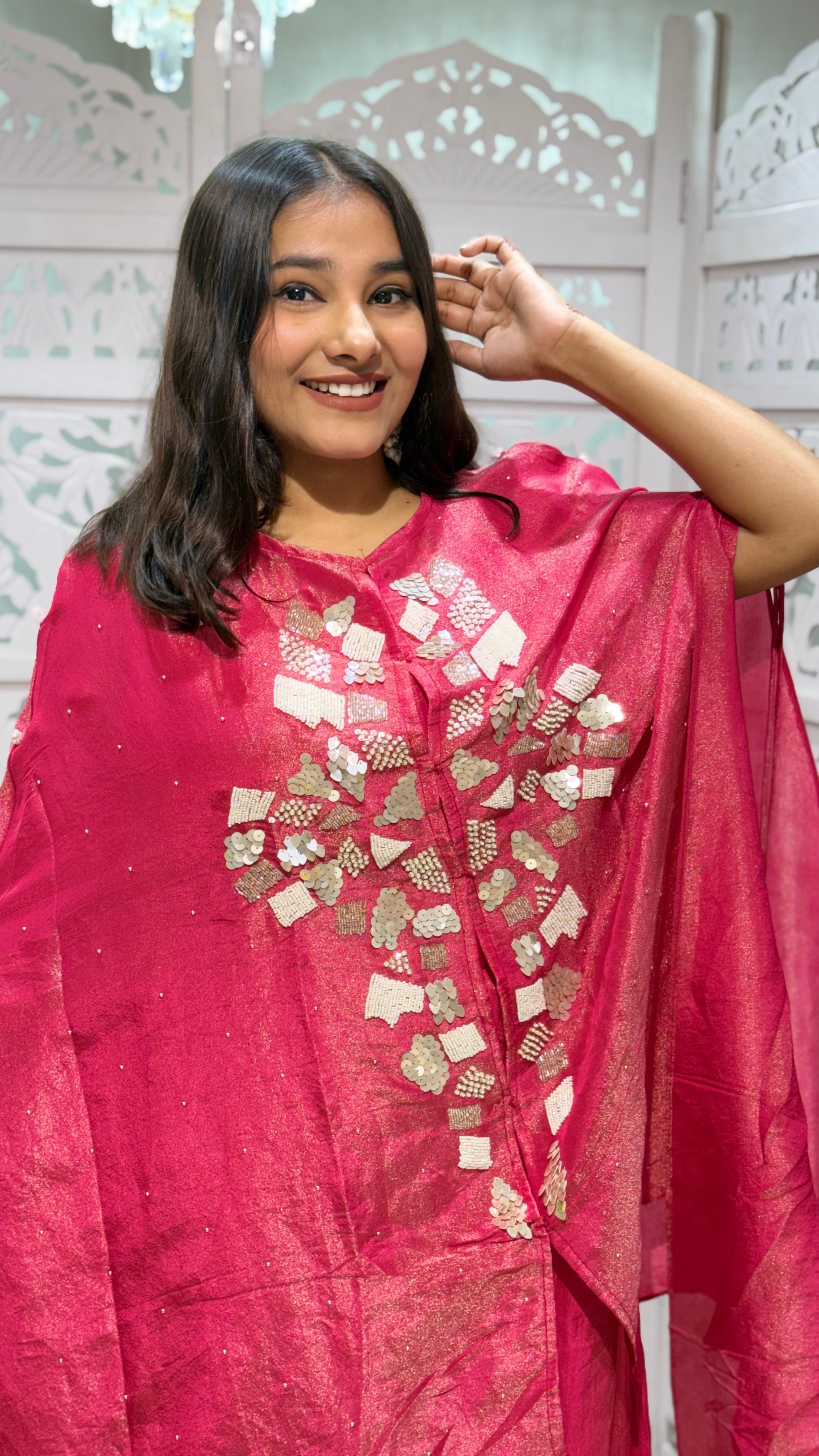 Crop top plazo with cape