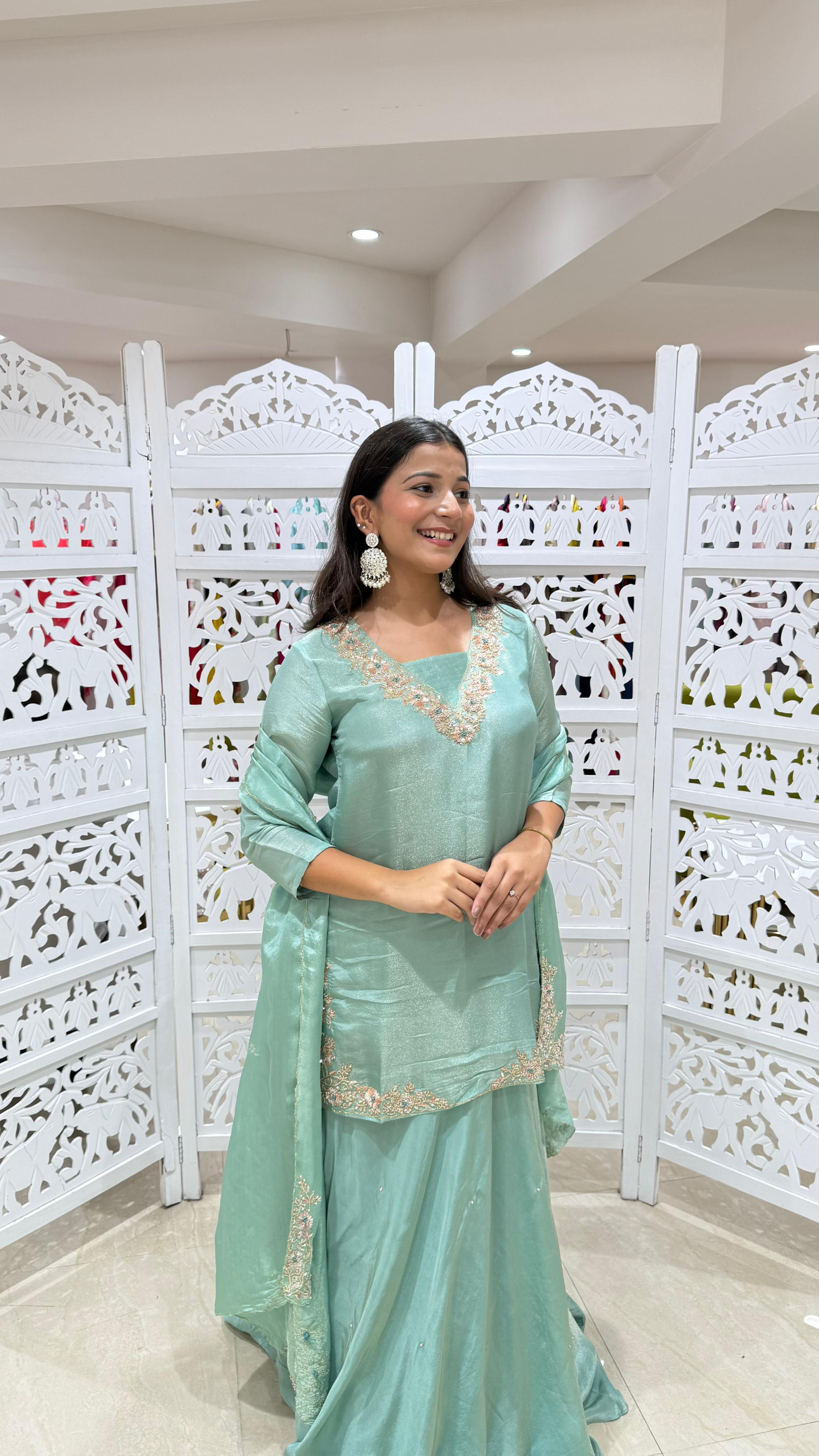 Three piece kurti skirt and Duppatta