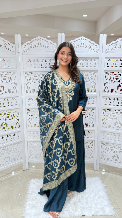 Kurti plazo with dupatta