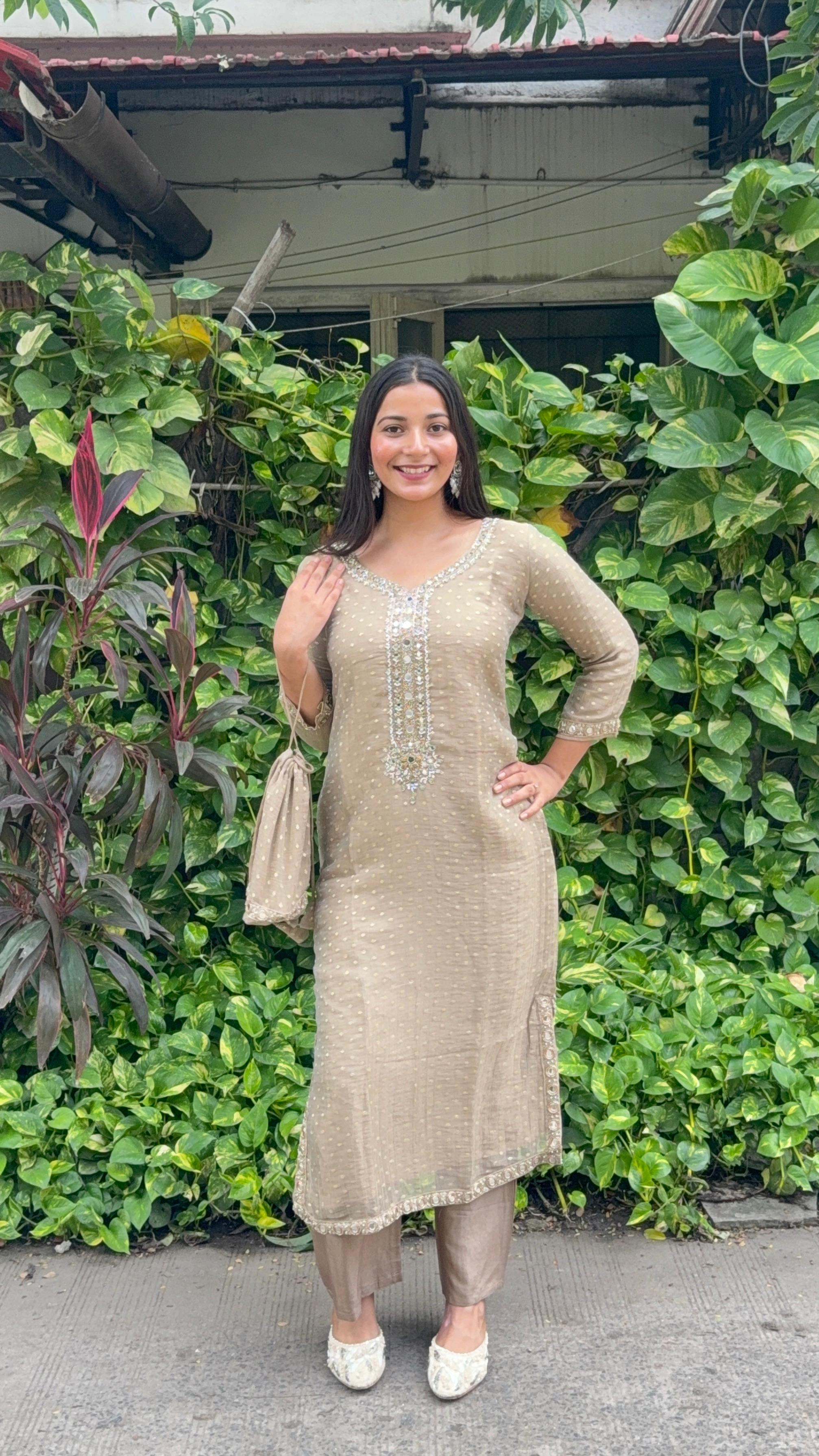 Two piece with potli bag