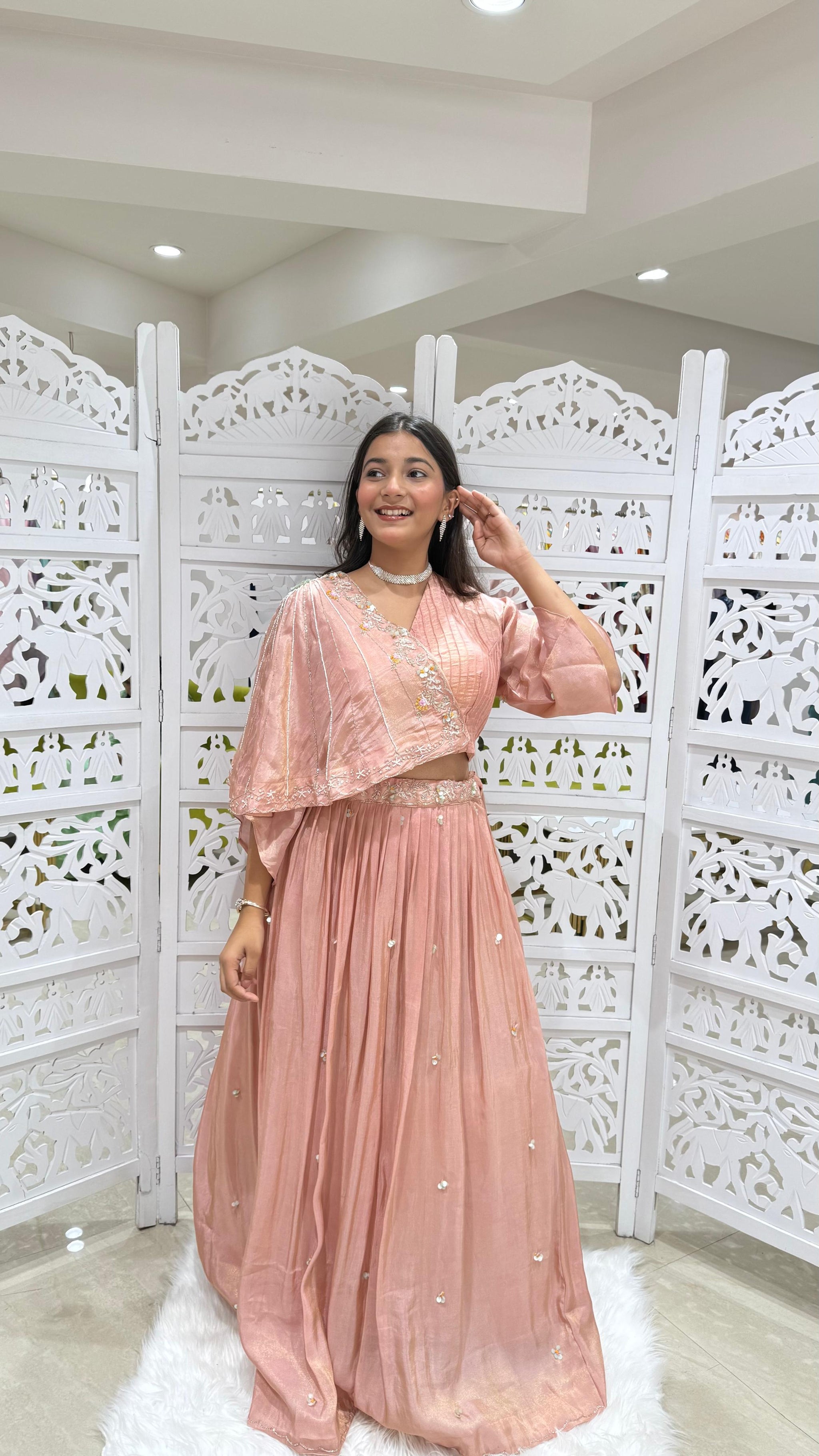 Lehenga kathdaana Sequence jardoshi motiwork Threadwork