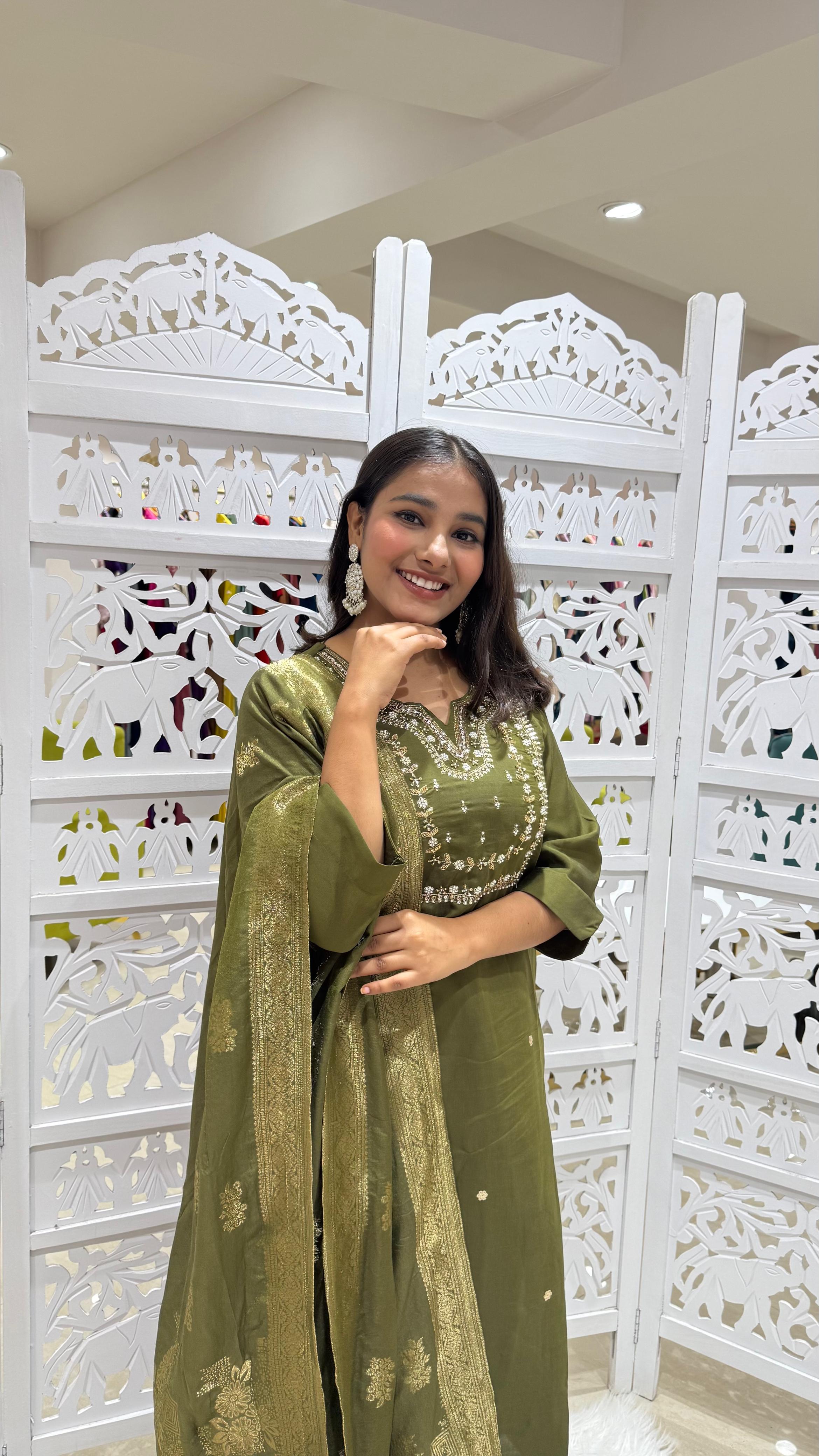 Three piece kurti pant with dupatta