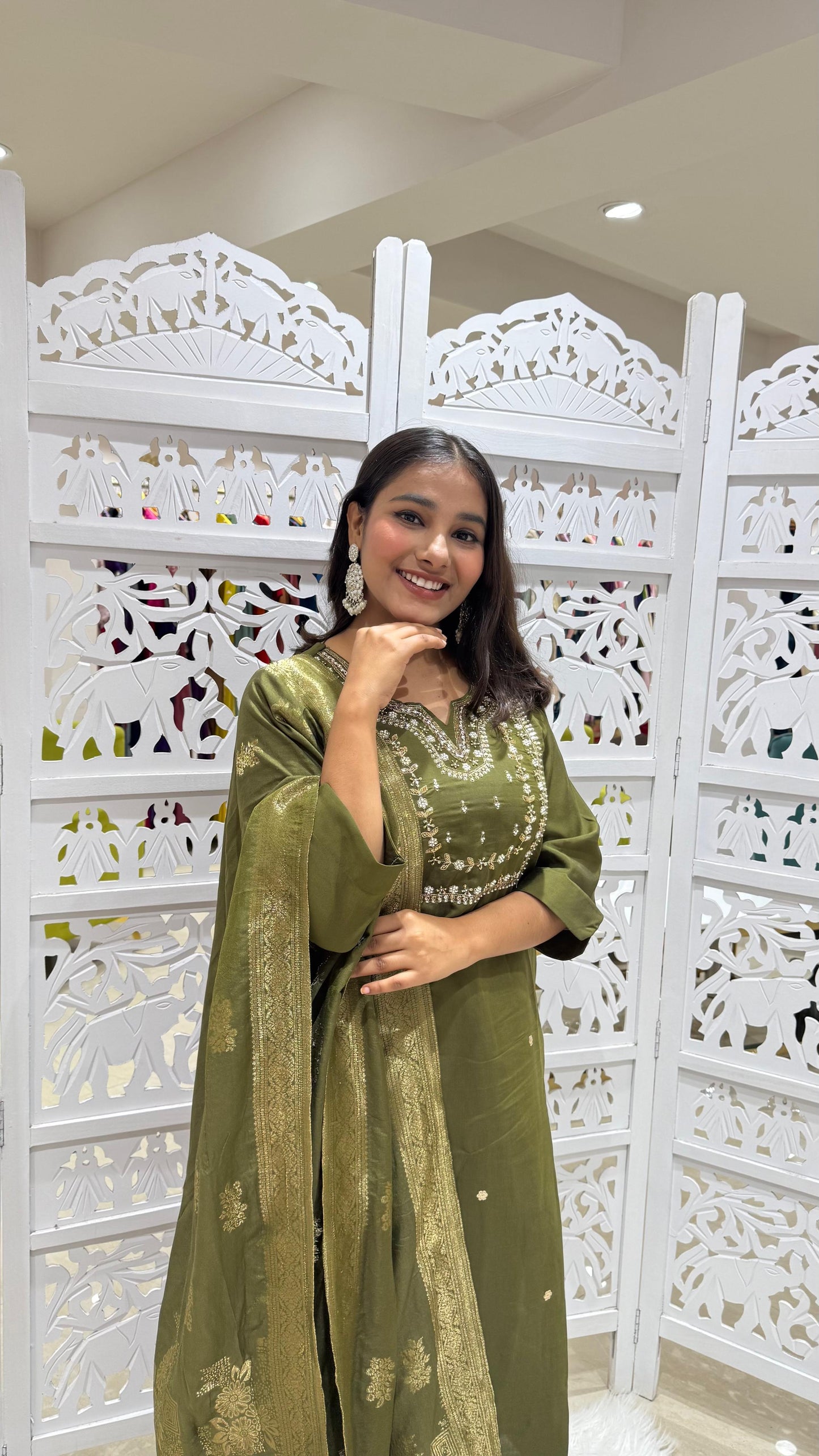 Three piece kurti pant with dupatta
