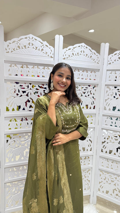 Three piece kurti pant with dupatta