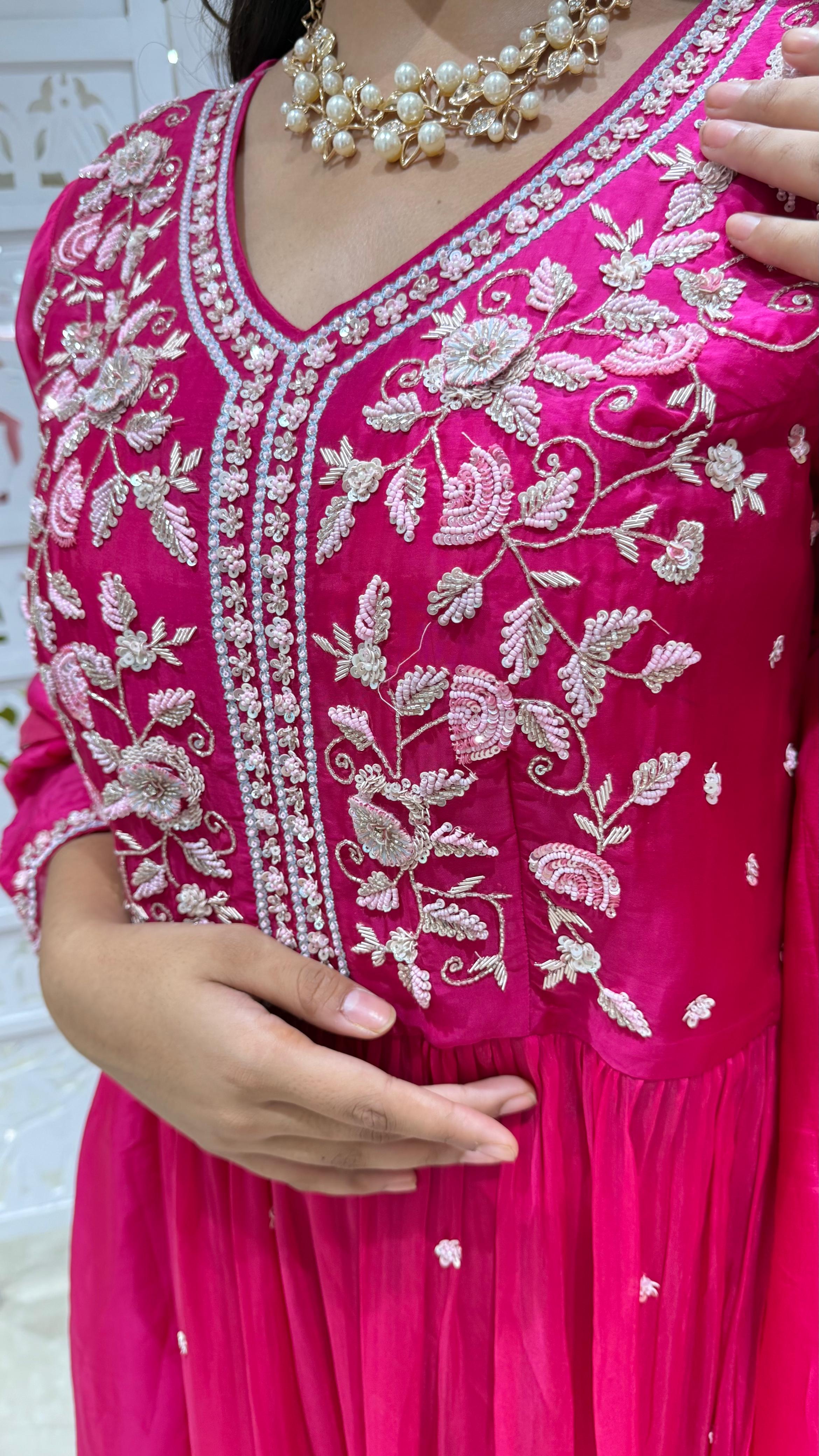 Three piece kurti sharara with Duppata