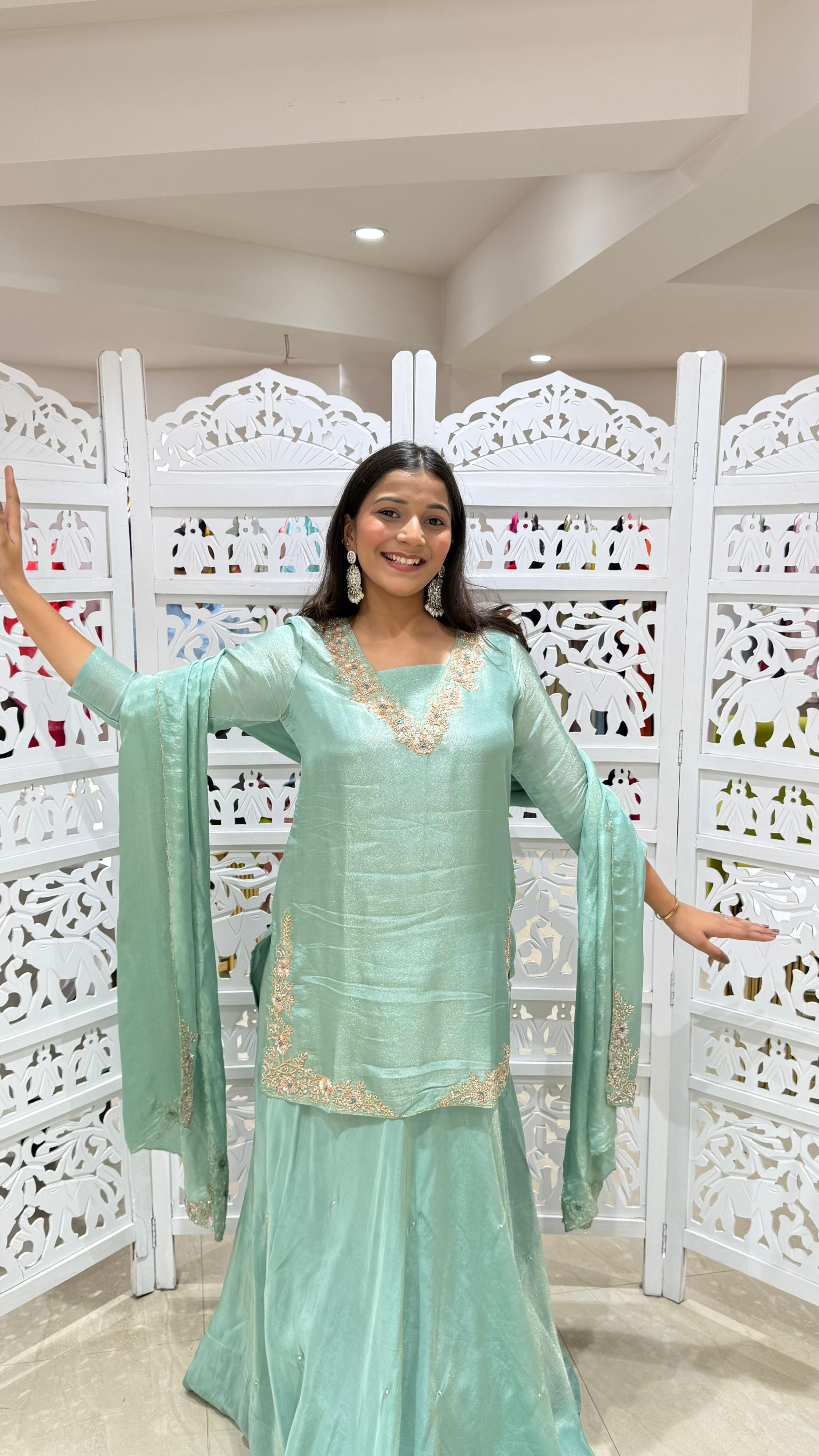 Three piece kurti skirt and Duppatta