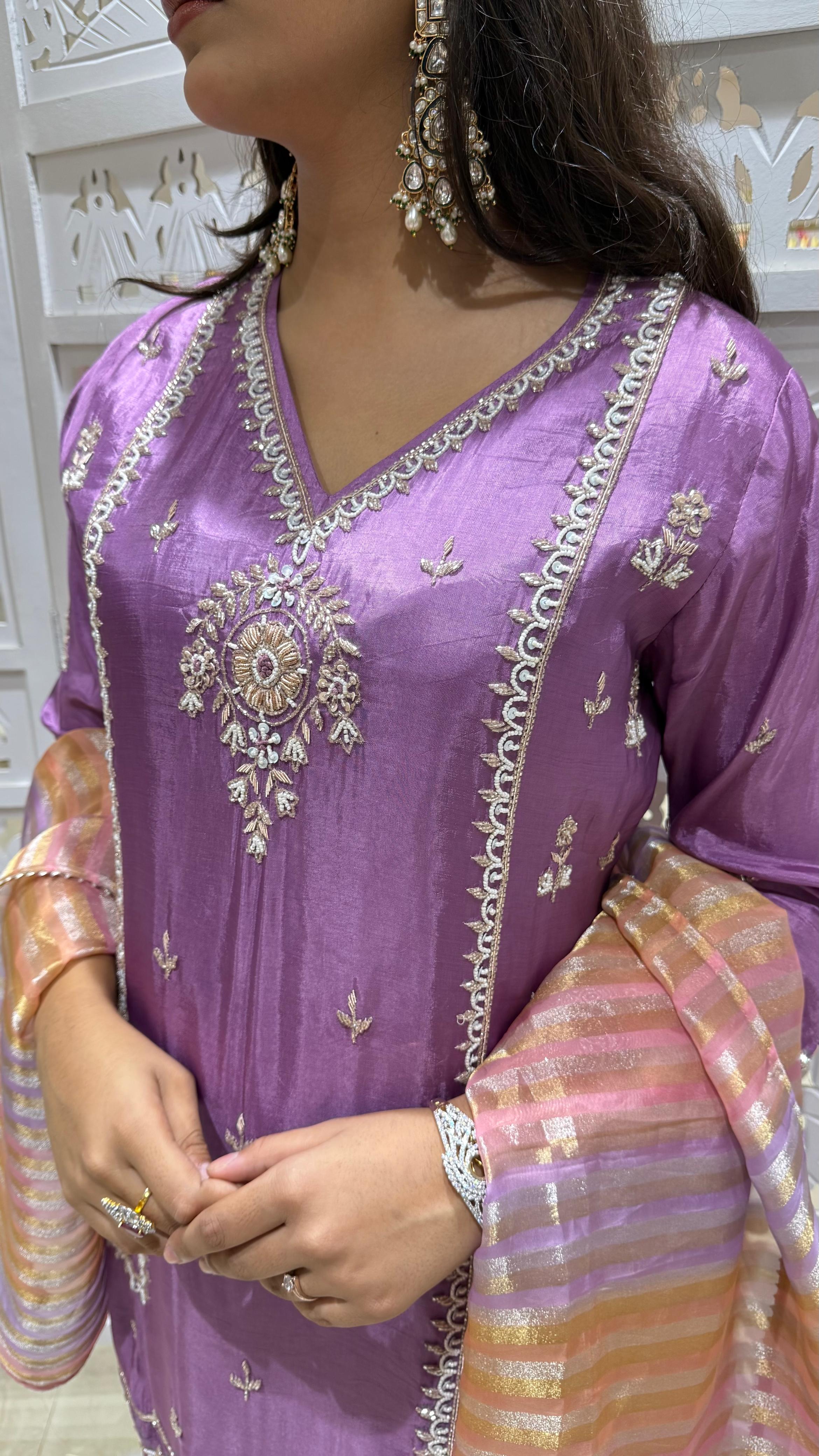 Three piece kurti plazo dupatta