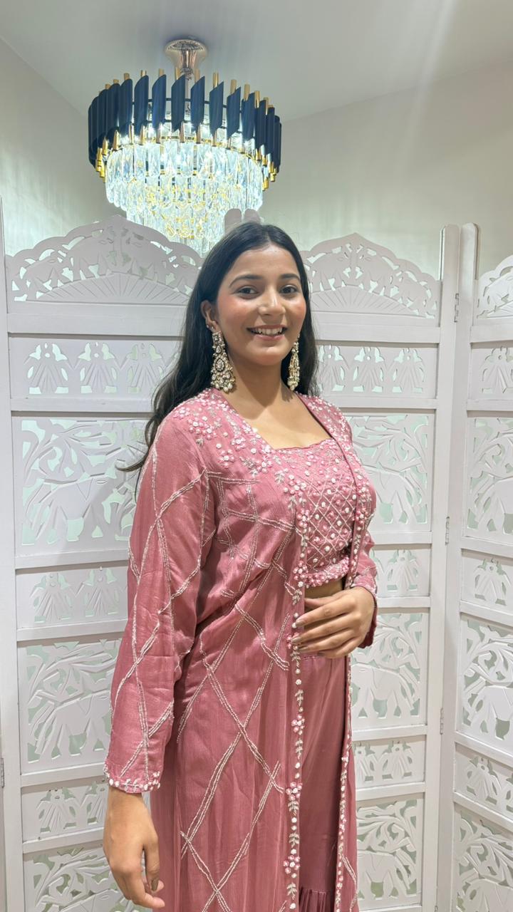 Sharara corp Top with Jacket