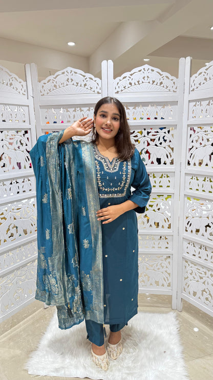 Three piece kurti pant with dupatta