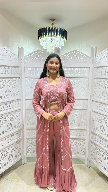 Sharara corp Top with Jacket